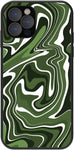 IPhone Designer Cases Stylish and Cool Multi Color Pattern Swirls - Black/White/Green Swirls