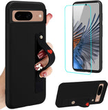 Google 8 Phone Case Wrist Strap Stand Case with Glass Screen Protector