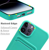 IPhone 14 Pro Max Case by Unov - Silicone Card Holder - Light Green