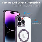IPhone 14 Pro Case Designed by OOK Clear Magnetic Protective Case - Clear/Purple