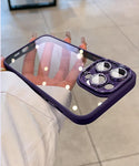 IPhone 14 Pro Max Case Designed by ZIYE Clear Purple Protective Case W/ Bling Glitter Camera Lens