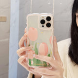IPhone 14 Plus Case Fashion Tulip Shockproof Silicone Protective Case