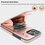 IPhone 14 Pro Max RFID Wallet With Card Holder Case by Folosu - Rose Gold