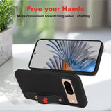 Google 8 Phone Case Wrist Strap Stand Case with Glass Screen Protector