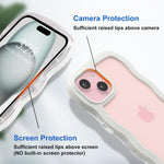 IPhone 15 Case - Wavy Edge Clear Back Design, Hard Bumper Phone Case