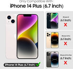 IPhone 14 Plus Designed by Uyiton [5 in 1 Case, 2 Pack Screen Protector + 2 Pack Camera Lens Protector, Liquid Silicone Shockproof Drop Protection 6.7 Inch, Light Purple