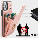 IPhone 14 Pro Max RFID Wallet With Card Holder Case by Folosu - Rose Gold