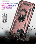 IPhone 14 Plus Case Designed by Waterfull - Rose Gold Military Magnet Protective Case