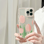 IPhone 14 Plus Case Fashion Tulip Shockproof Silicone Protective Case
