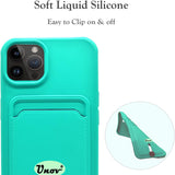 IPhone 14 Pro Max Case by Unov - Silicone Card Holder - Light Green