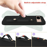 Google 8 Phone Case Wrist Strap Stand Case with Glass Screen Protector