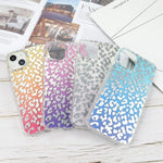 IPhone 14 Plus Case Designed by MZELQ - Laser Bling Leopard Print Blue Phone Case W/ Screen Protector