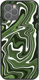 IPhone Designer Cases Stylish and Cool Multi Color Pattern Swirls - Black/White/Green Swirls