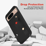 Google 8 Phone Case Wrist Strap Stand Case with Glass Screen Protector