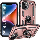 IPhone 14 Plus Case Designed by Waterfull - Rose Gold Military Magnet Protective Case