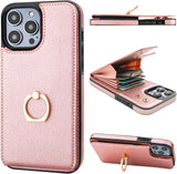 IPhone 14 Pro Max RFID Wallet With Card Holder Case by Folosu - Rose Gold