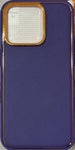 IPhone 14 Pro Leather Case Designed by Watefull 6.1 inch - Purple / Gold Trim