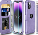 IPhone 14 Pro Max Design by VANAVAGY RFID Leather Wallet - Clove Purple