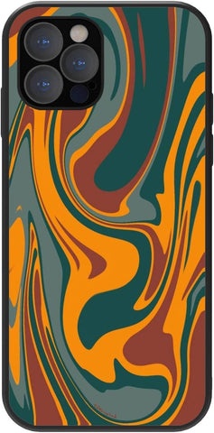 IPhone Cases by Designer Stylish and Cool Multi Color Pattern Swirls - Burgandy/Orange/Grey Swirls