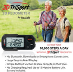 3DTriSport Walking 3D Pedometer with Clip and Strap